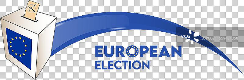 欧洲选举与欧洲国旗投票箱图片素材