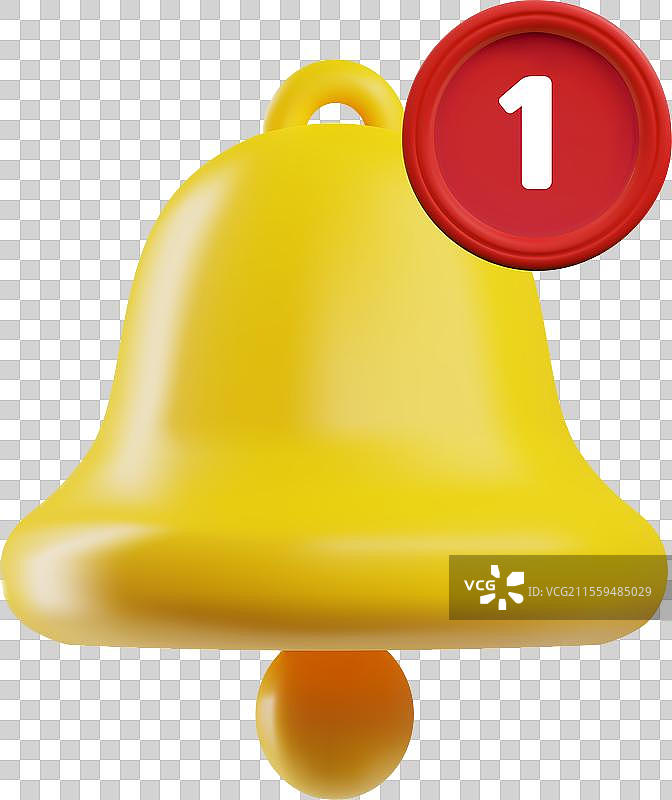 3D设计的金色铃铛图标，用于呼叫和通知图片素材