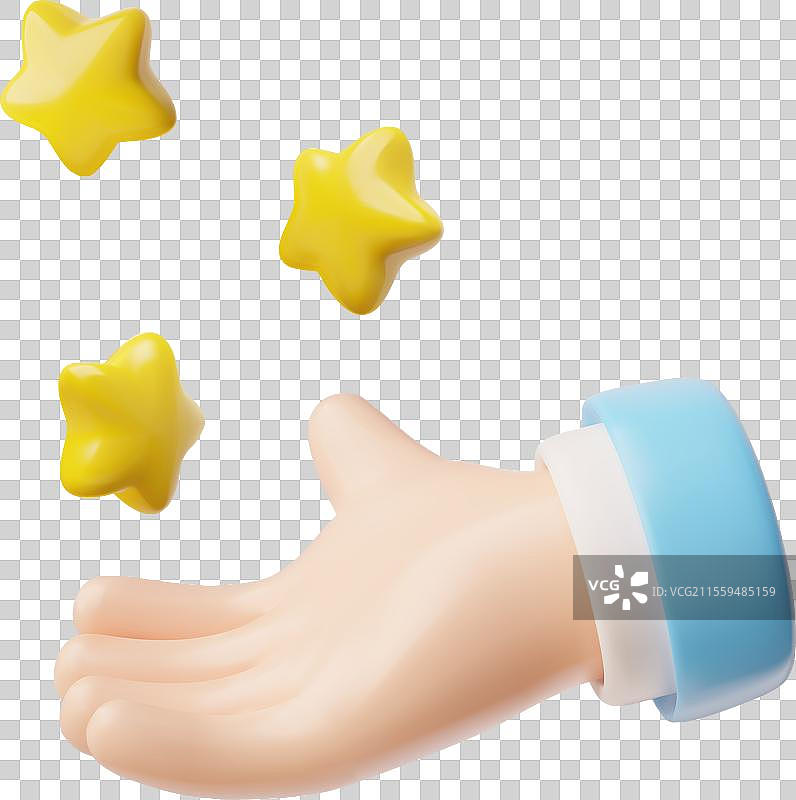 魔法手释放星星 3D图片素材