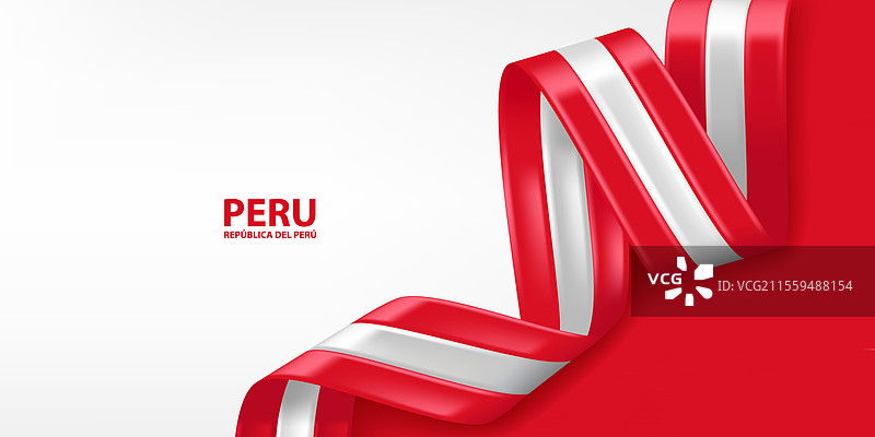 秘鲁3D丝带国旗图片素材