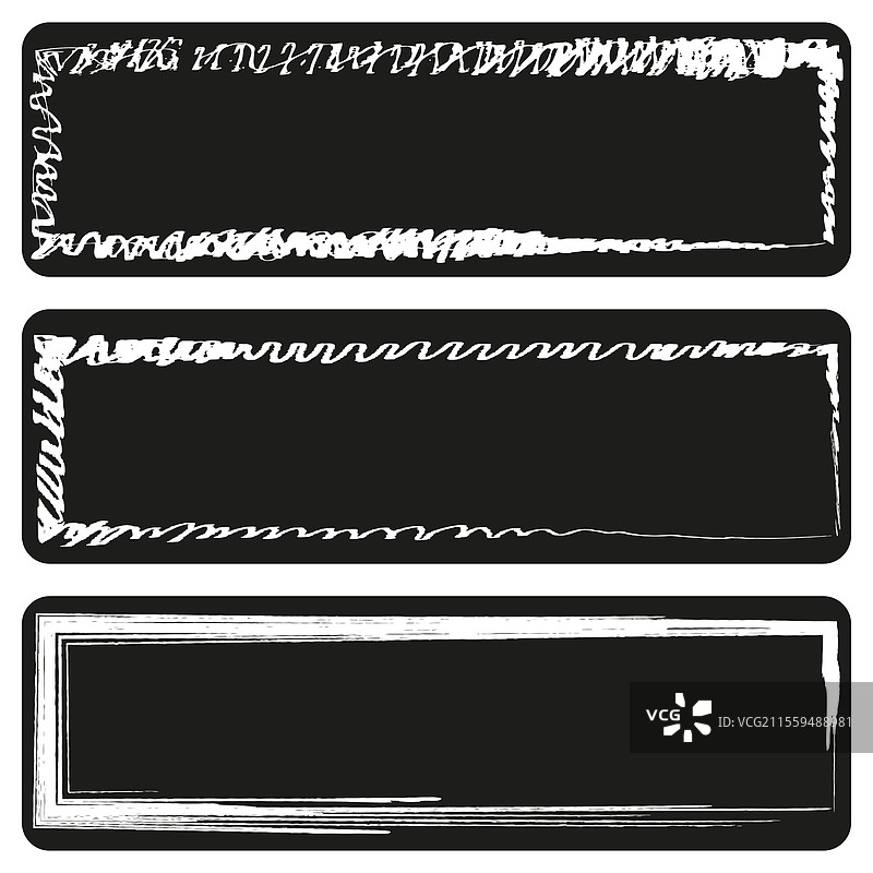 手绘横幅，粗糙的黑色粉笔纹理图片素材