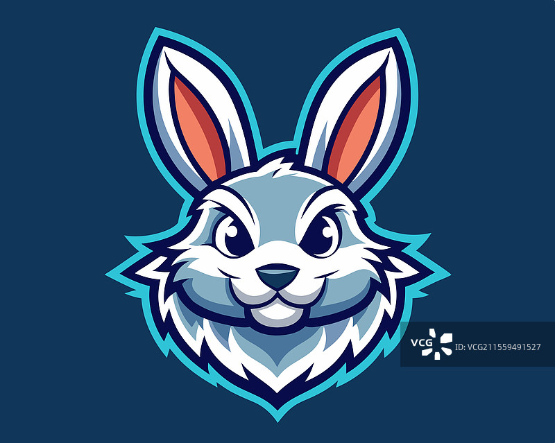 棉尾兔吉祥物标志图片素材