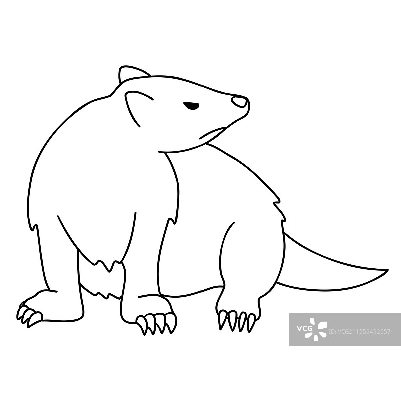 卡通涂鸦风格的獾动物图片素材