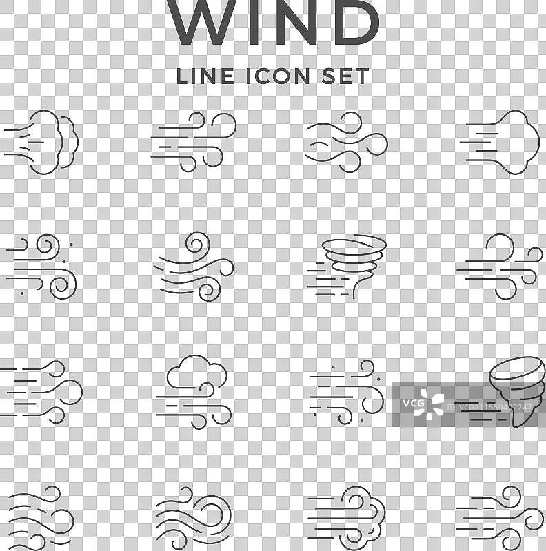 风的线条图标图片素材