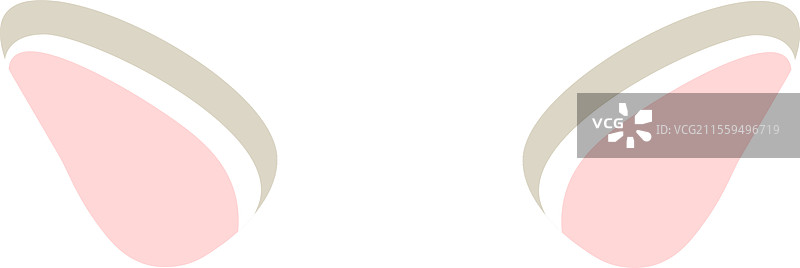 风格化的粉色和灰色耳朵代表着图片素材