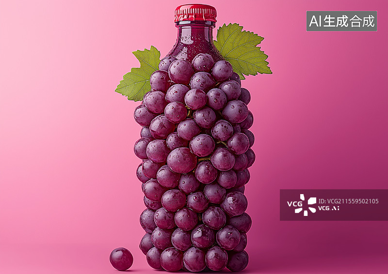 【AI数字艺术】一瓶葡萄酒概念图图片素材