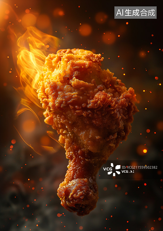 【AI数字艺术】美味的油炸鸡腿图片素材