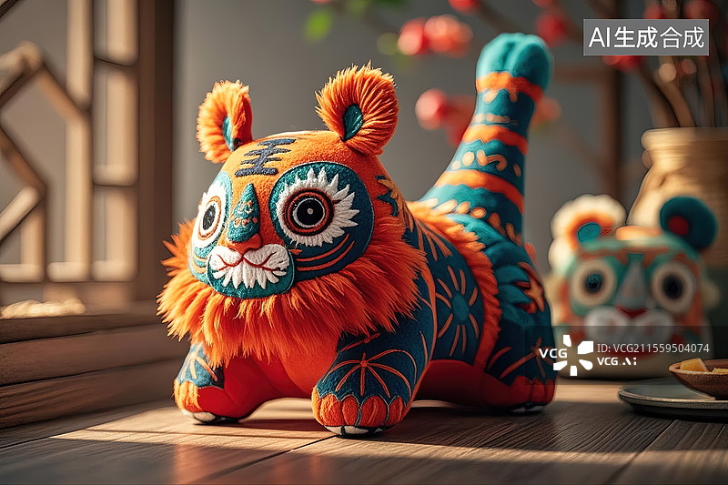 【AI数字艺术】传统民间艺术布老虎图片素材