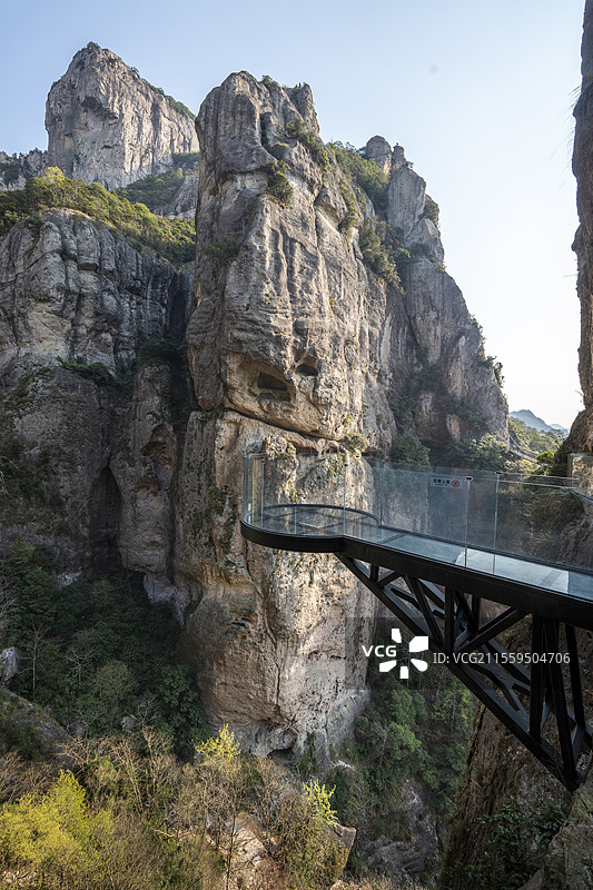 温州雁荡山方洞景区铁索桥图片素材