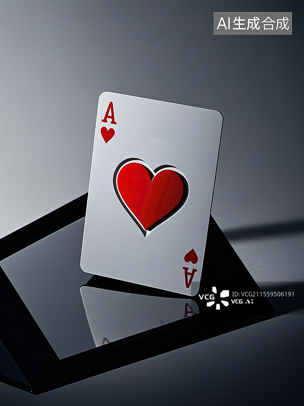 【AI数字艺术】红桃扑克A图片素材
