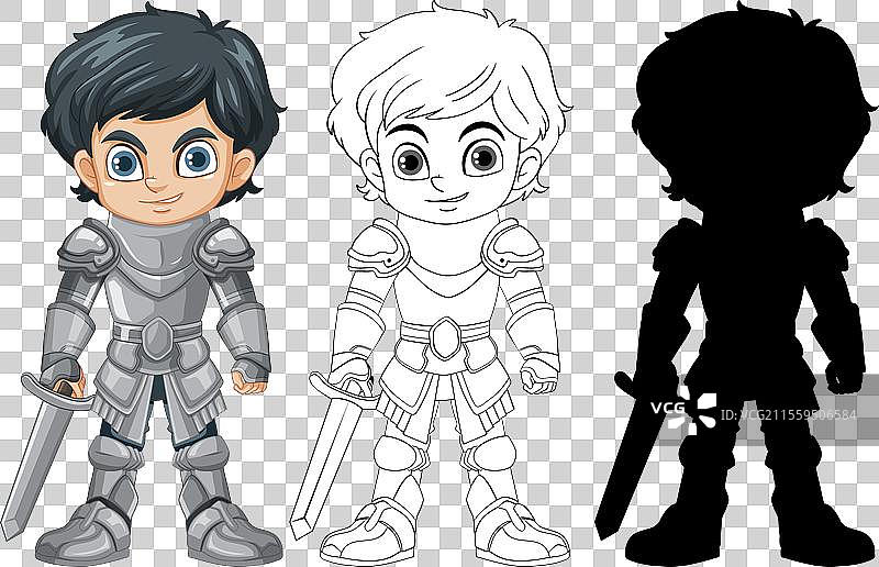 骑士的三个设计阶段图片素材