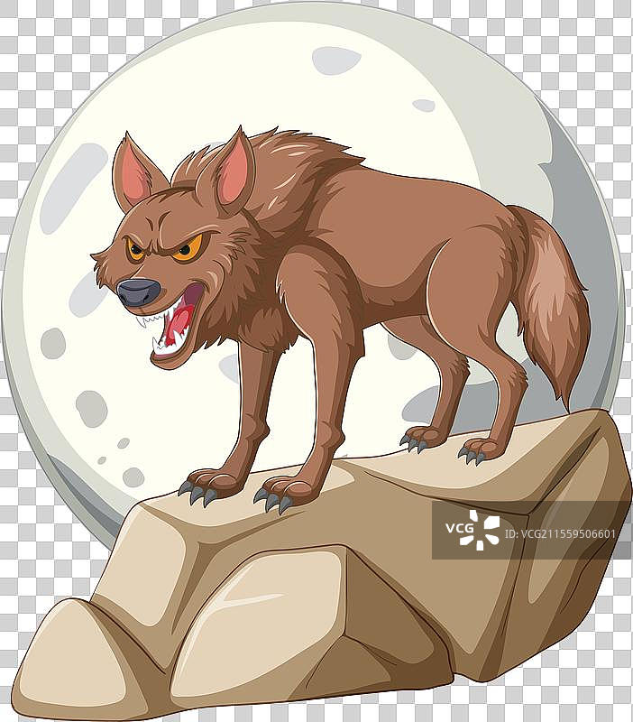 在岩石突起上咆哮的狼图片素材