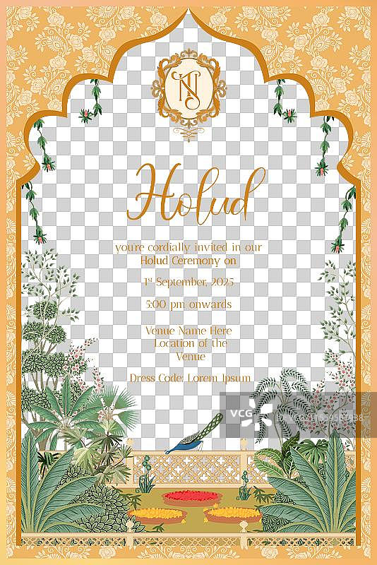 婚礼邀请卡：黄姜之夜图片素材