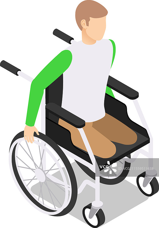 等距图展示一位年轻男子与图片素材