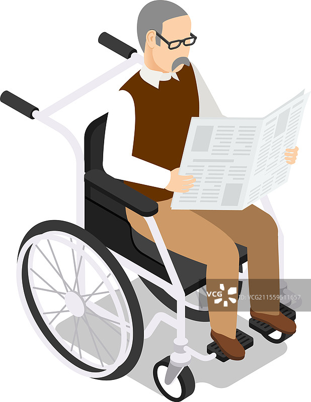 戴眼镜和胡子的老年男子在阅读一本书图片素材