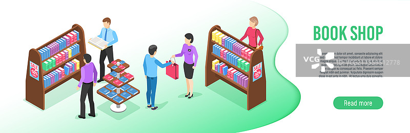 书店店员与顾客互动时图片素材