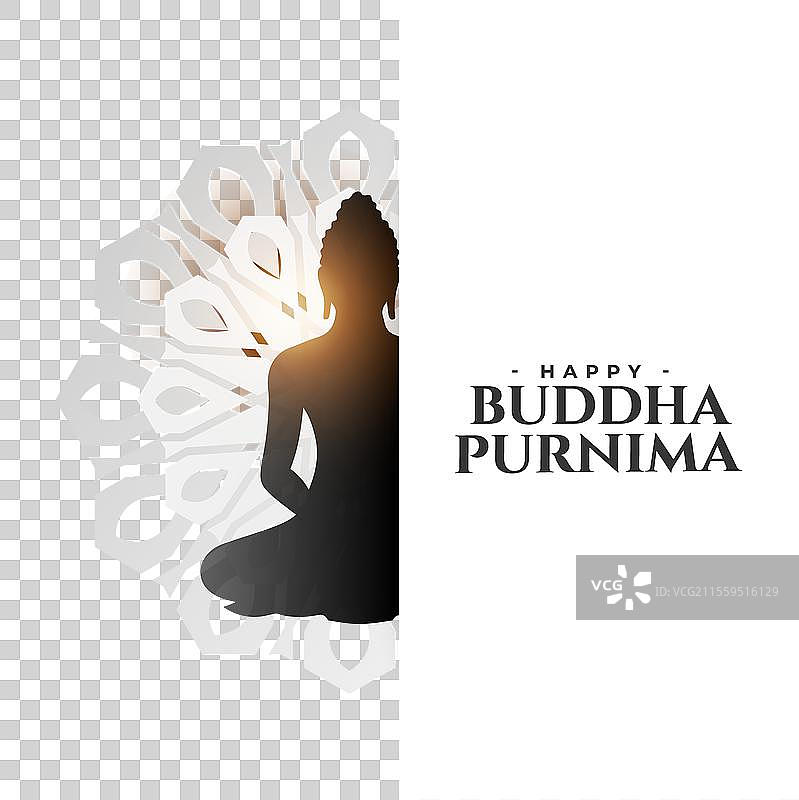 优雅快乐的佛陀普尔尼玛宗教背景图片素材