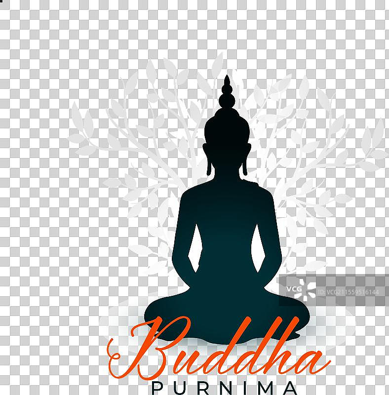 优雅的佛陀或古鲁普尔尼玛祝福背景图片素材