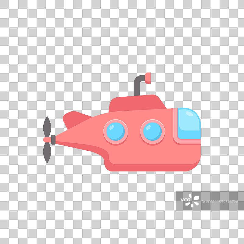 平面风格的潜水器图标图片素材