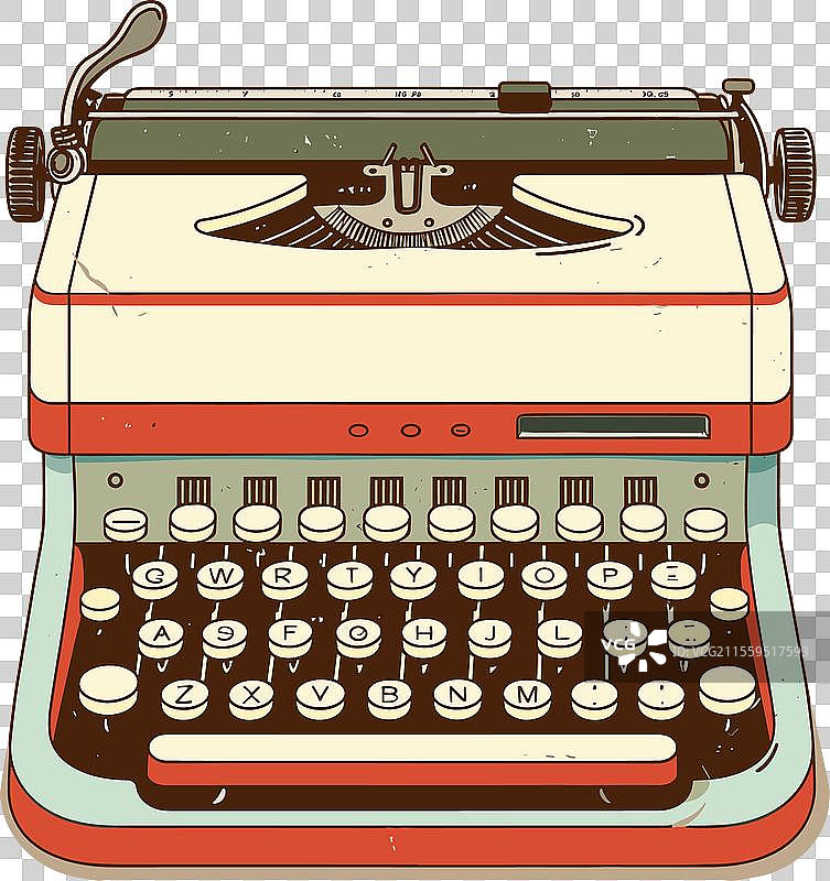 复古打字机，配有柔和的色彩图片素材