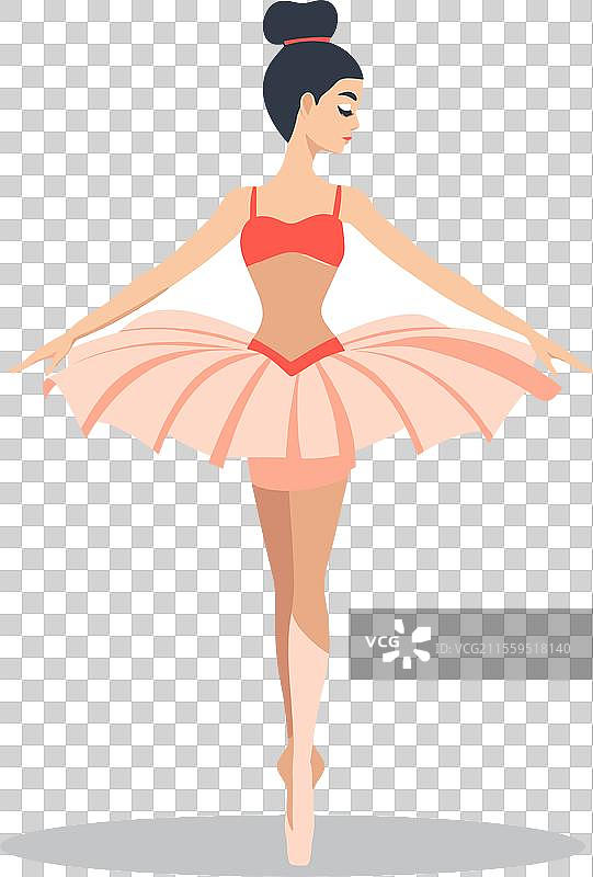 女性芭蕾舞者穿着舞鞋在脚尖上表演图片素材