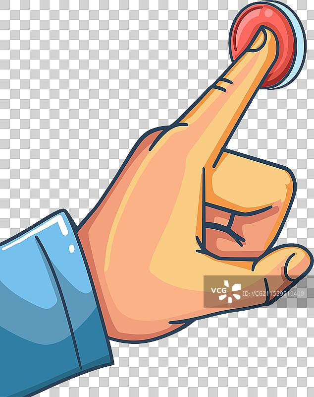 手指按下红色按钮控制器图片素材