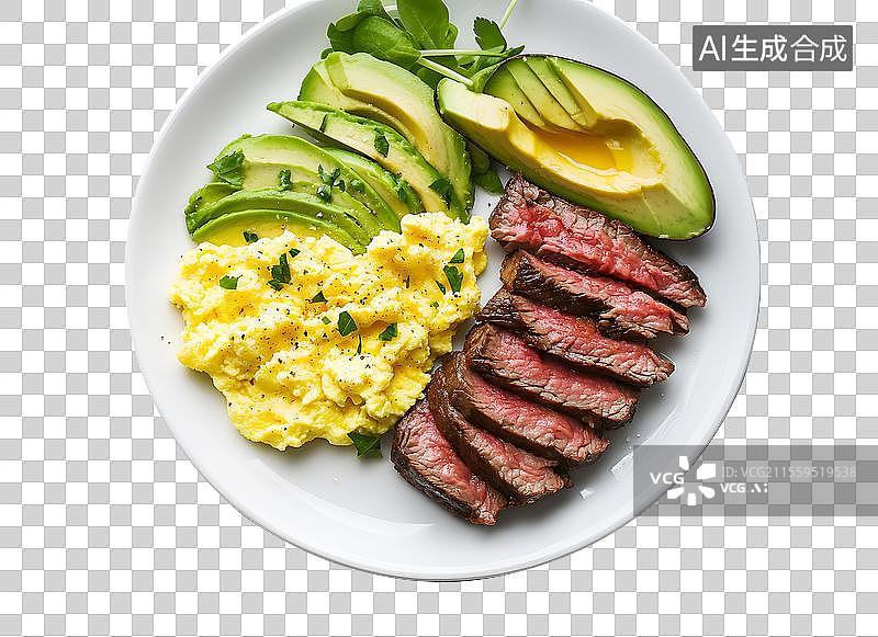 【AI数字艺术】营养丰富的晚餐，减脂餐，健康饮食图片素材