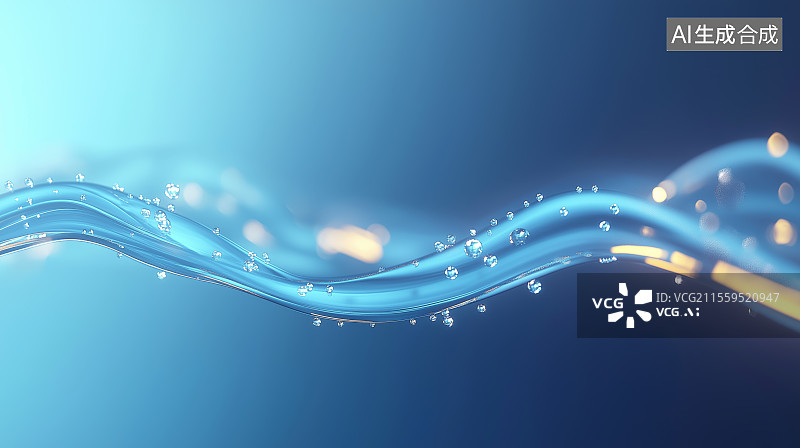 【AI数字艺术】商务科技背景——流动液体图片素材