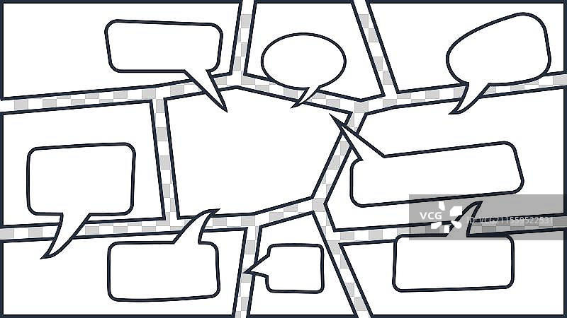 漫画信息图，包含8个步骤选项部分或图片素材