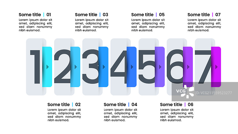 信息图模板 7 个带数字的横幅图片素材