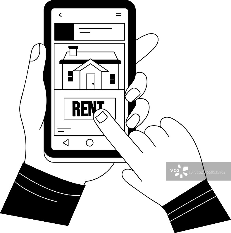 在线房地产应用程序的图形风格图片素材