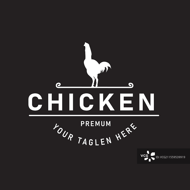 复古公鸡剪影标志设计 家禽图片素材