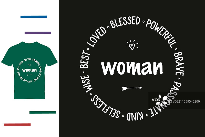 美丽女性T恤设计图片素材