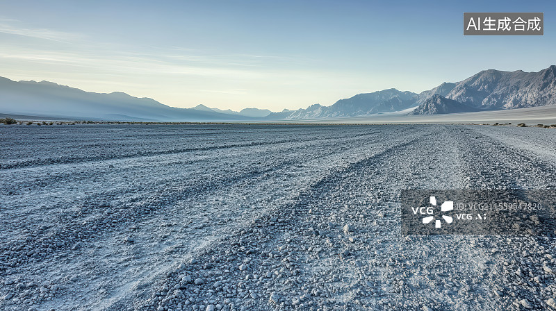 【AI数字艺术】高原戈壁自然风光道路平台图片素材
