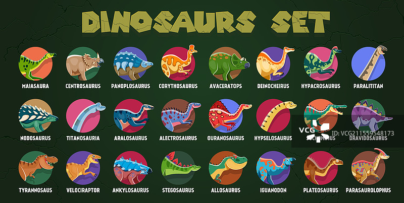 史前恐龙信息图表卡通恐龙图片素材