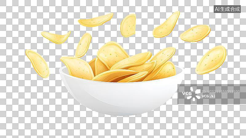 【AI数字艺术】薯片零食美食插图插画图片素材