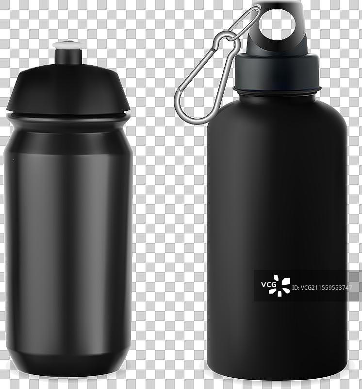 可重复使用的运动水瓶，适合露营使用图片素材