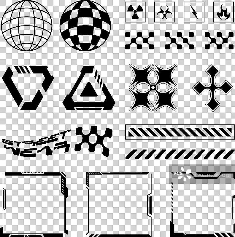 黑色赛博朋克未来街头服饰时尚图片素材