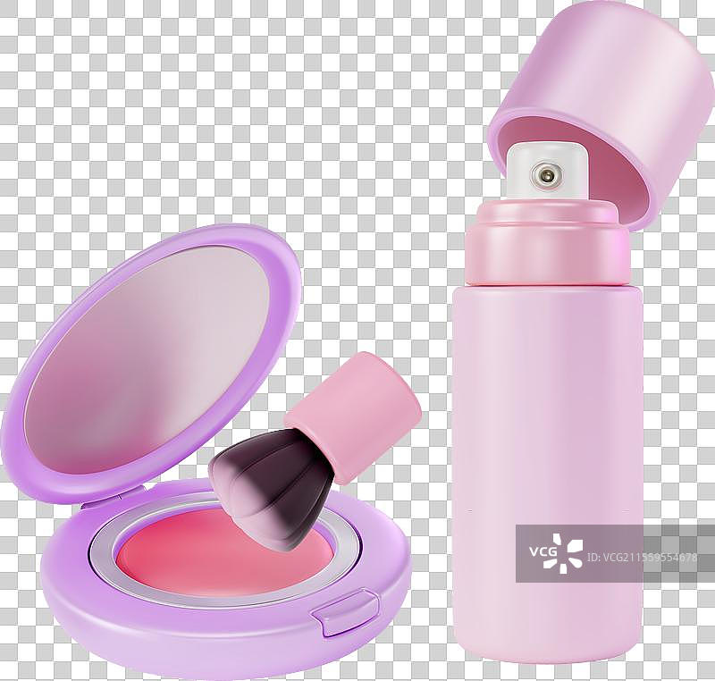 3D化妆品概念腮红刷图片素材