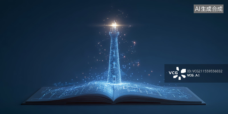 【AI数字艺术】发光魔法书奇幻场景图片素材