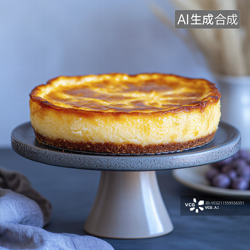 【AI数字艺术】桌上盘子里蛋糕的特写镜头图片素材