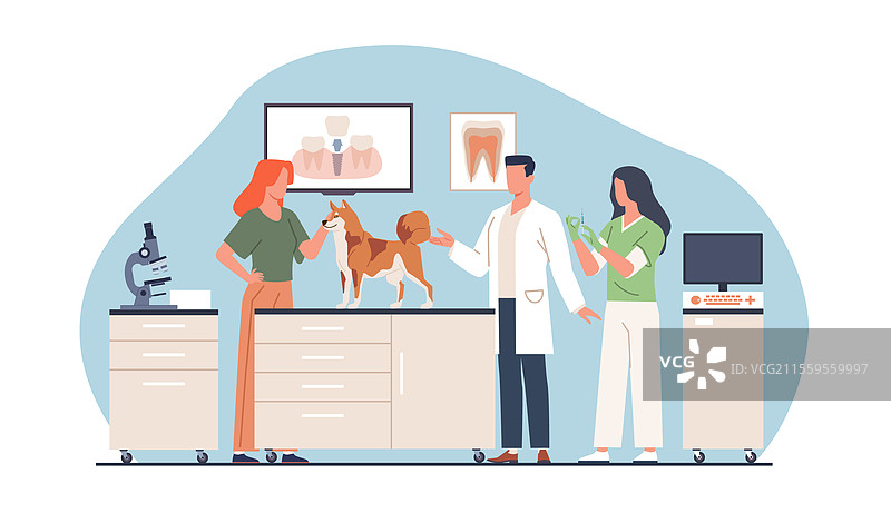 兽医牙科治疗狗的牙齿宠物图片素材