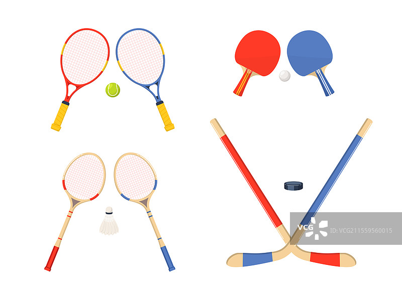 网球羽毛球乒乓球运动器材图片素材