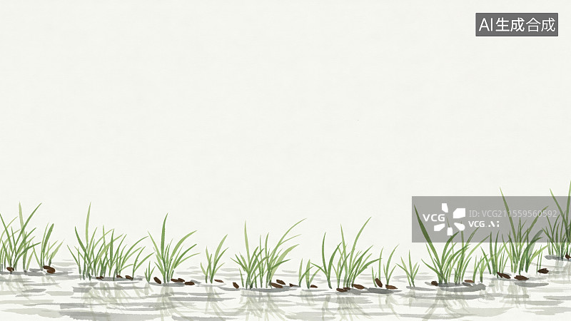 【AI数字艺术】水边生长的草图片素材