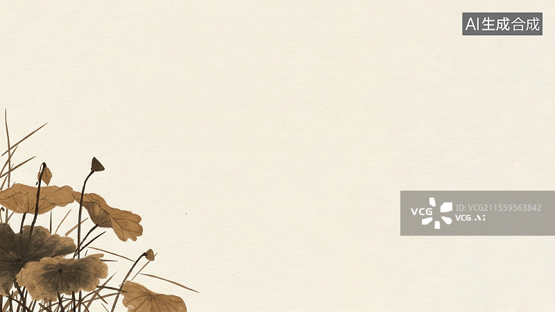 【AI数字艺术】水墨画-左下图片素材
