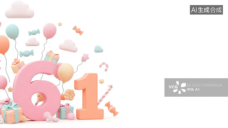【AI数字艺术】六一儿童节庆祝背景图片素材