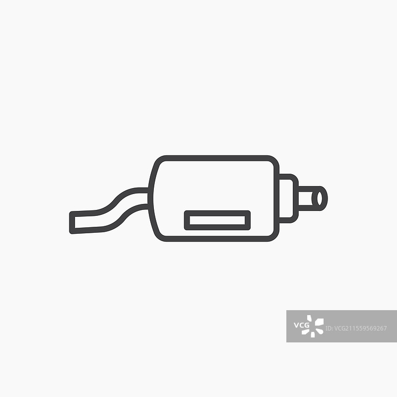 黑色线条孤立的排气管图标图片素材