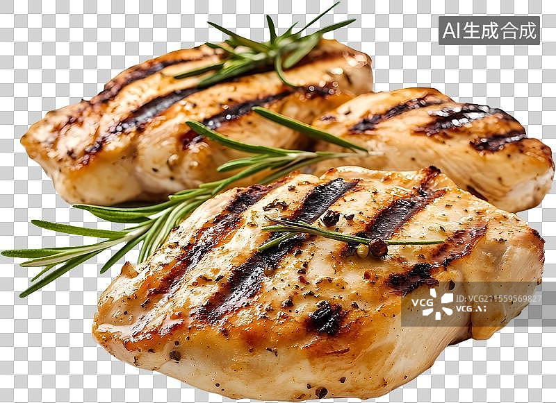 【AI数字艺术】香草烤鸡胸肉图片素材