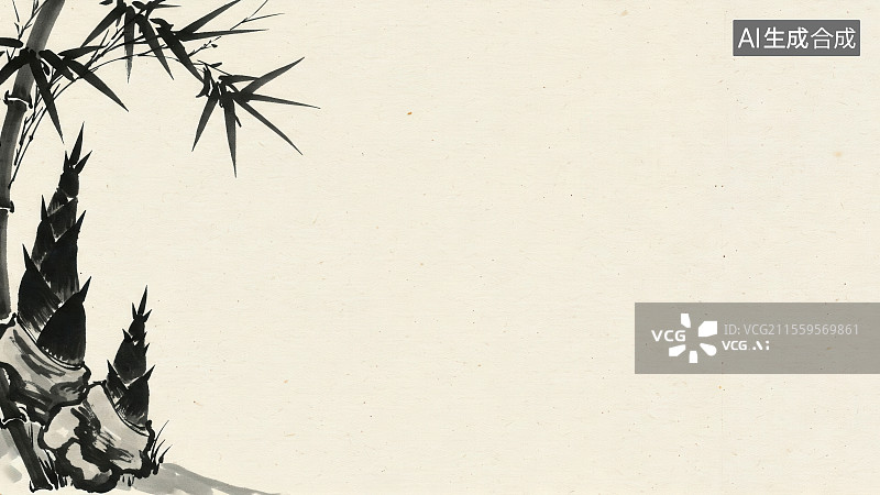 【AI数字艺术】水墨画-居左图片素材