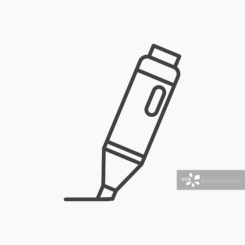 黑色线条孤立的荧光笔图标图片素材